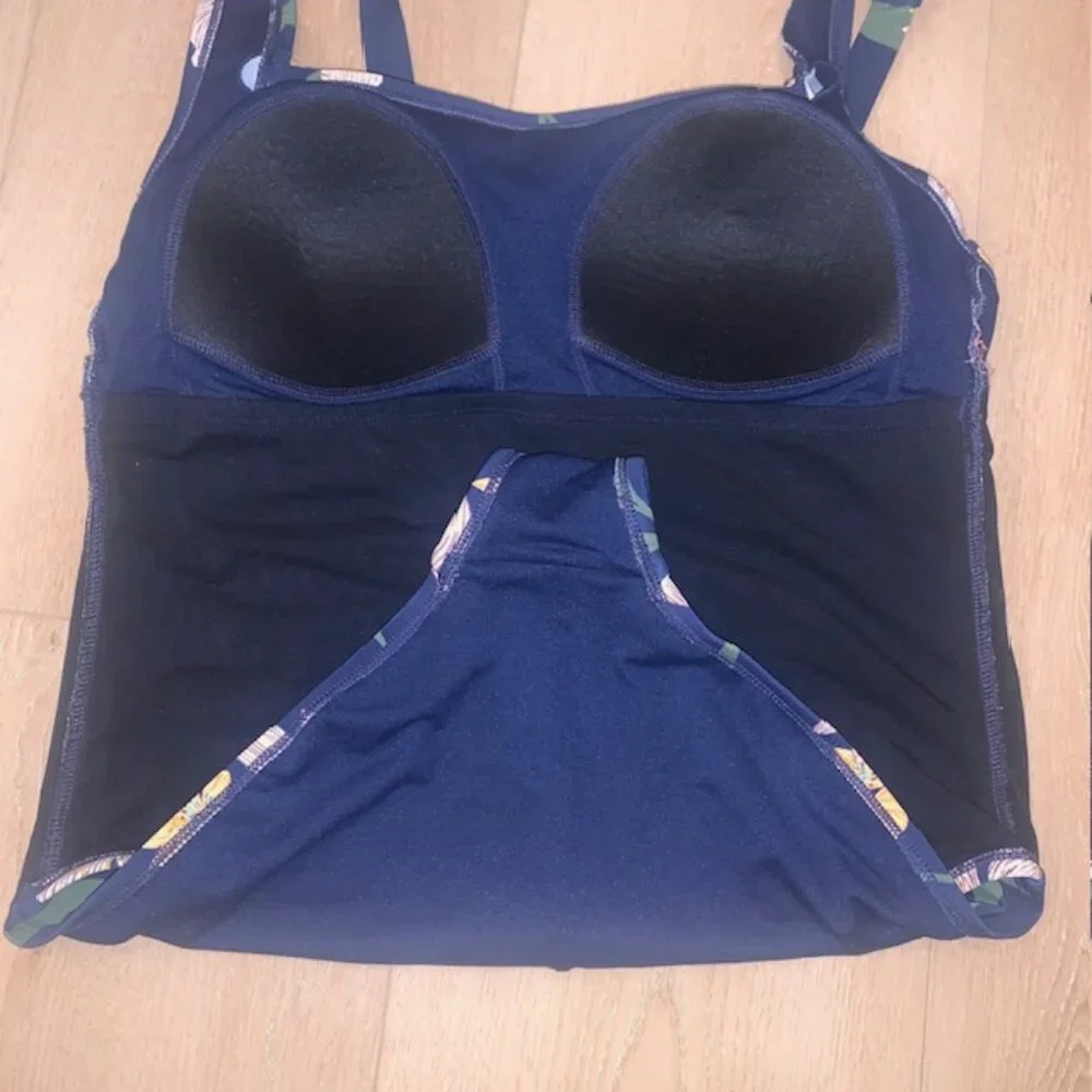 Shade & Shore Navy Floral One-Piece tummy control Swimsuit – Size 16 (Plus Size)